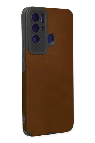 Tecno Pova Neo Kılıf Loop Deri Silikon - Kahverengi