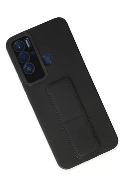 Tecno Pova Neo Kılıf Mega Standlı Silikon - Siyah