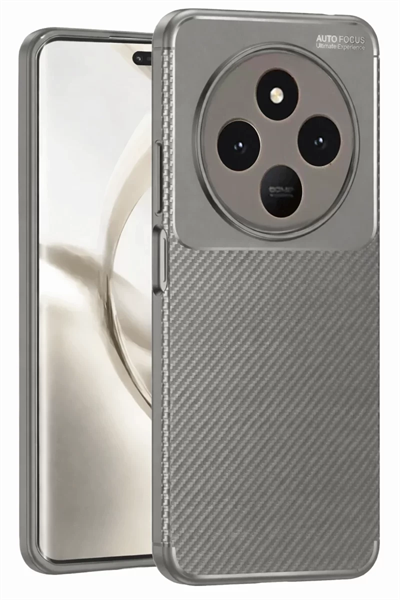 Tecno Spark 30 Kılıf Auto Focus Karbon Kapak - Gri