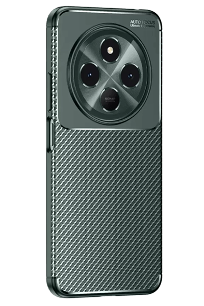 Tecno Spark 30 Kılıf Auto Focus Karbon Kapak - Koyu Yeşil