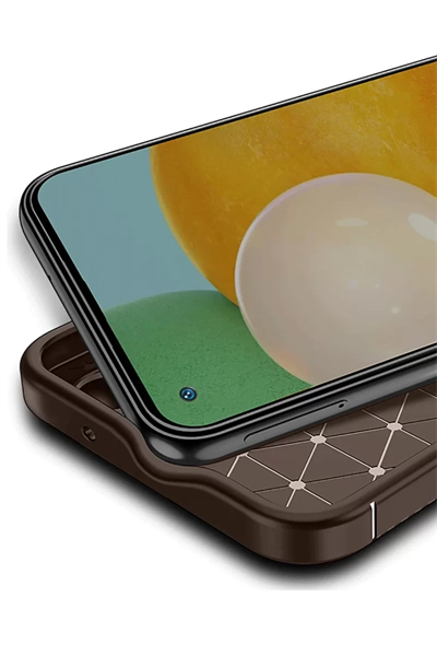 Tecno Spark 30 Pro Kılıf Auto Focus Karbon Kapak - Kahverengi