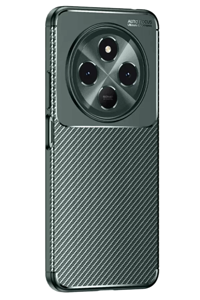 Tecno Spark 30C Kılıf Auto Focus Karbon Kapak - Koyu Yeşil