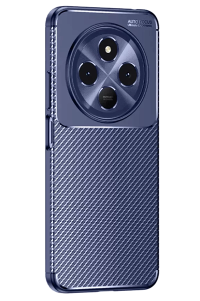 Tecno Spark 30C Kılıf Auto Focus Karbon Kapak - Lacivert