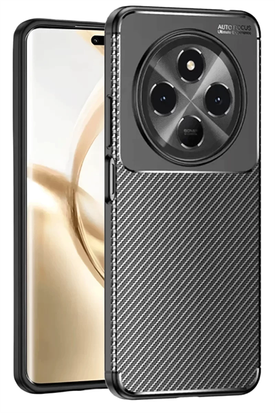 Tecno Spark 30C Kılıf Auto Focus Karbon Kapak - Siyah