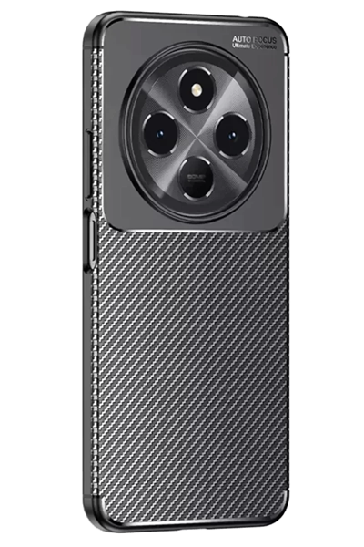 Tecno Spark 30C Kılıf Auto Focus Karbon Kapak - Siyah