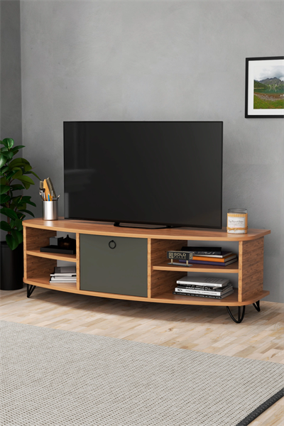 Tv Sehpası Tv Ünitesi 136 Cm Atlantik Çam Antrasit Vienna 5007