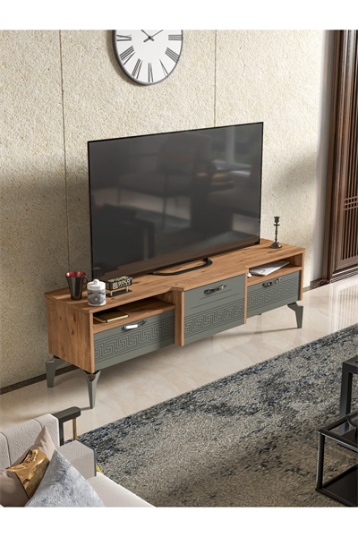 Tv Sehpası Tv Ünitesi 160 Cm Atlantik Çam Antrasit Mistral 5071