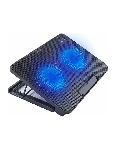 USB Girişli Laptop Soğutma Standı Çift Fan Mavi Işıklı Notebook Soğutucu