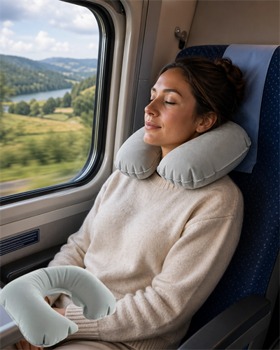 Uçak Otobüs Araba İçin Şişme Boyun Destek Yastığı Konforlu Seyahat Ürünü