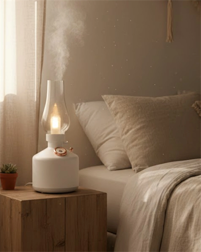 Vintage Dekoratif Gaz Lambası Görünümlü Aromaterapi Difüzör 1200 mAh USB Şarjlı