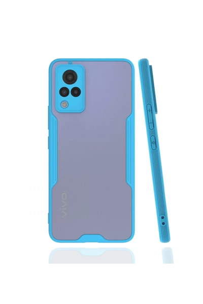 Vivo V21 Kılıf Platin Silikon - Mavi