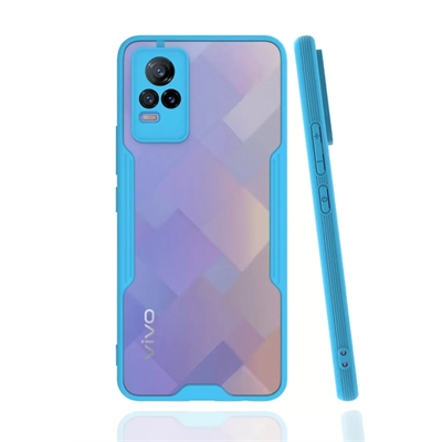 Vivo V21e Kılıf Platin Silikon - Mavi