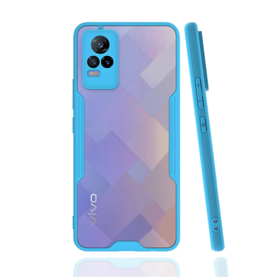 Vivo V21e Kılıf Platin Silikon - Mavi