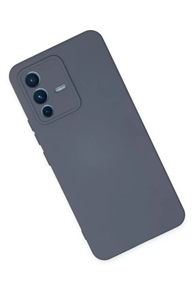 Vivo V23 5G Kılıf Nano içi Kadife Silikon - Gri
