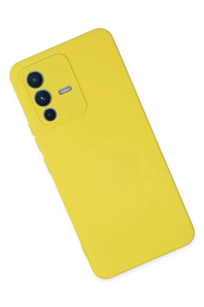 Vivo V23 5G Kılıf Nano içi Kadife Silikon - Sarı