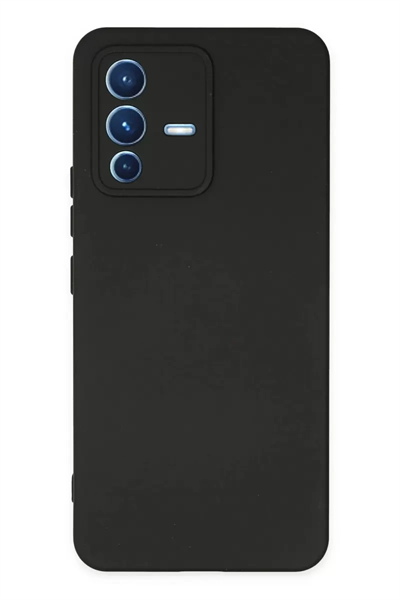Vivo V23 5G Kılıf Nano içi Kadife Silikon - Siyah