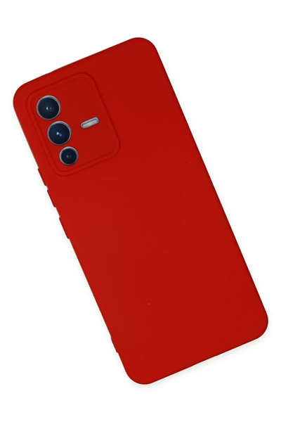 Vivo V23 5G Kılıf Nano içi Kadife Silikon - Kırmızı