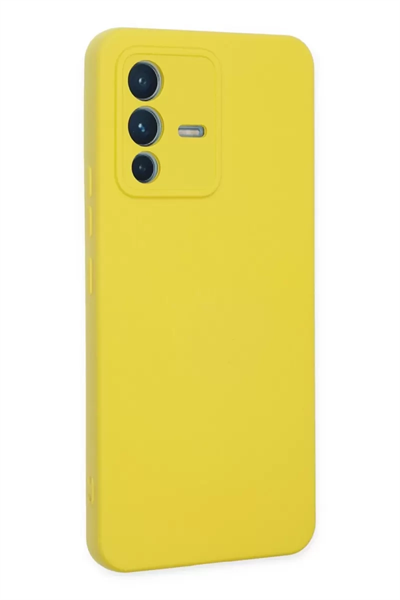 Vivo V23 5G Kılıf Nano içi Kadife Silikon - Sarı