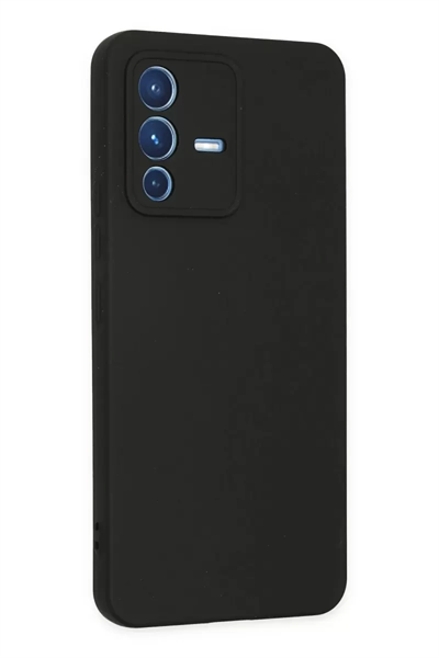 Vivo V23 5G Kılıf Nano içi Kadife Silikon - Siyah