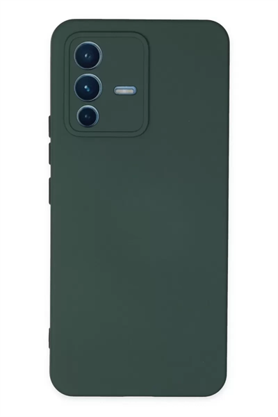 Vivo V23 5G Kılıf Nano içi Kadife Silikon - Koyu Yeşil