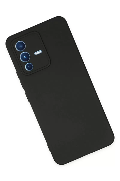 Vivo V23 5G Kılıf Nano içi Kadife Silikon - Siyah