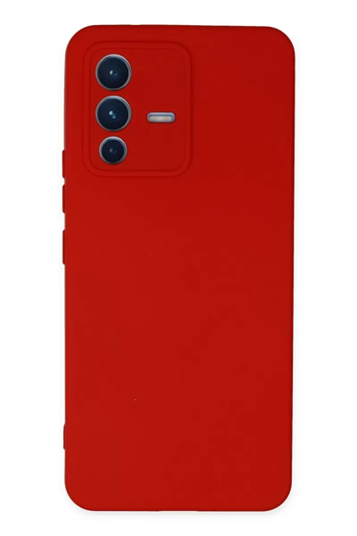 Vivo V23 5G Kılıf Nano içi Kadife Silikon - Kırmızı