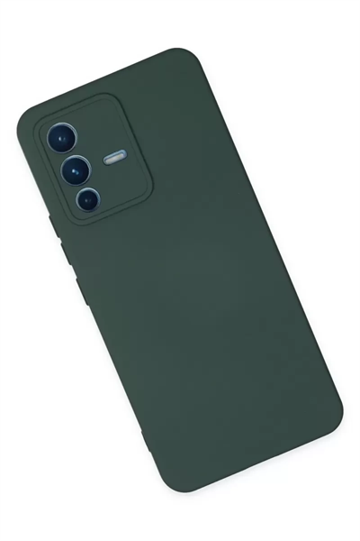 Vivo V23 5G Kılıf Nano içi Kadife Silikon - Koyu Yeşil