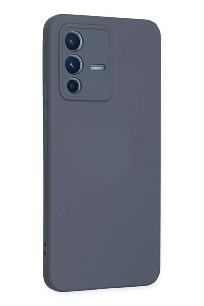 Vivo V23 5G Kılıf Nano içi Kadife Silikon - Gri