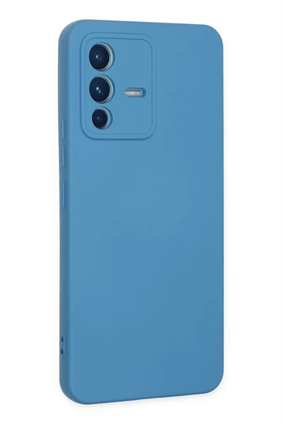 Vivo V23 5G Kılıf Nano içi Kadife Silikon - Mavi