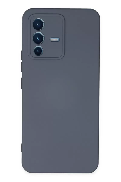 Vivo V23 5G Kılıf Nano içi Kadife Silikon - Gri