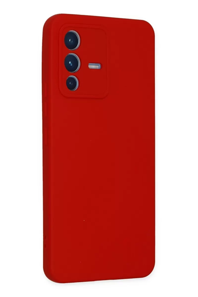 Vivo V23 5G Kılıf Nano içi Kadife Silikon - Kırmızı