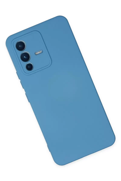 Vivo V23 5G Kılıf Nano içi Kadife Silikon - Mavi