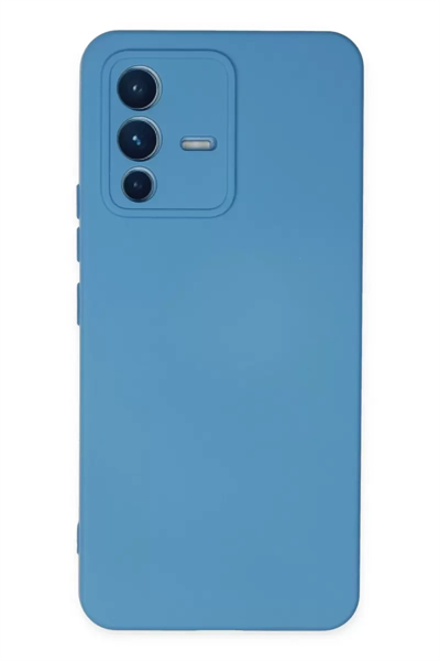 Vivo V23 5G Kılıf Nano içi Kadife Silikon - Mavi