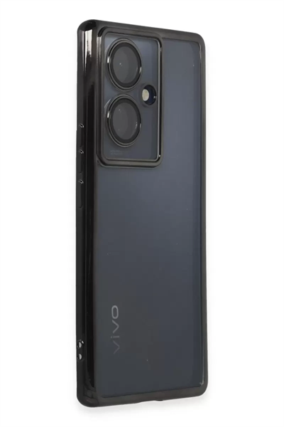 Vivo V29 Lite Kılıf Lensli Silikon - Siyah