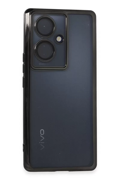 Vivo V29 Lite Kılıf Lensli Silikon - Siyah