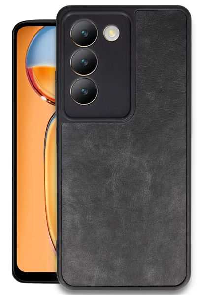 Vivo V30 Lite 4G Kılıf Aras Deri Kapak - Siyah