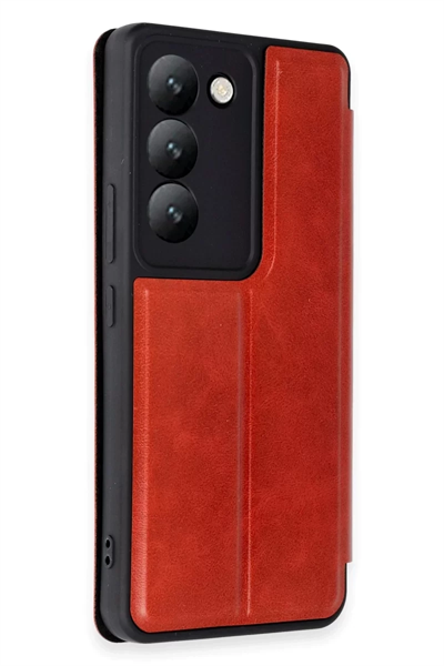 Vivo V30 Lite 4G Kılıf Flip Cover - Kırmızı