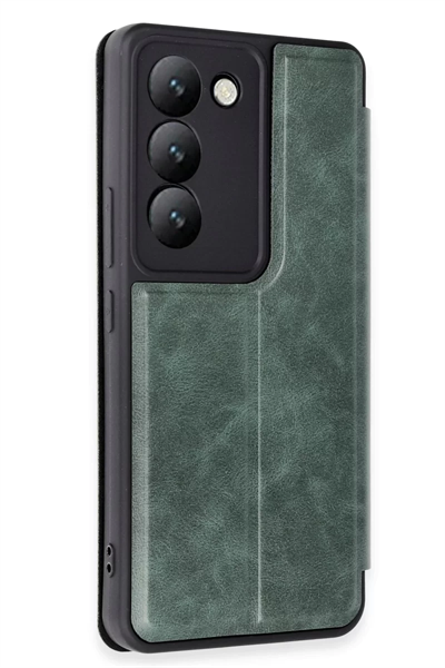Vivo V30 Lite 4G Kılıf Flip Cover - Koyu Yeşil