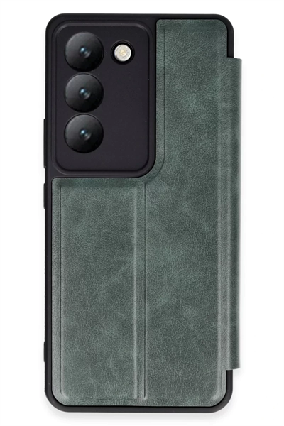 Vivo V30 Lite 4G Kılıf Flip Cover - Koyu Yeşil