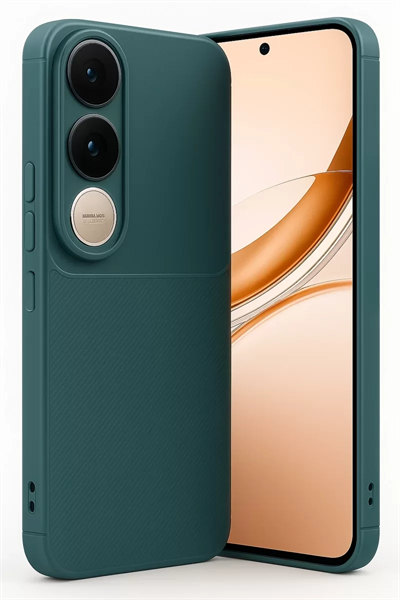 Vivo V50 Lite 4G Auto Focus Karbon Kapak - Koyu Yeşil