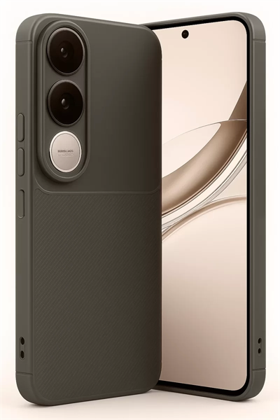 Vivo V50 Lite 4G Auto Focus Karbon Kapak - Kahverengi