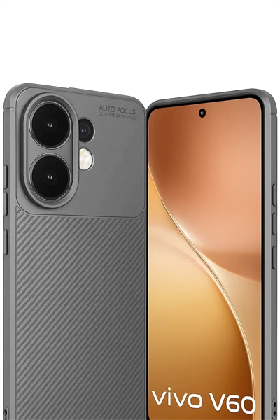 Vivo V60 5G Auto Focus Karbon Kapak - Gri