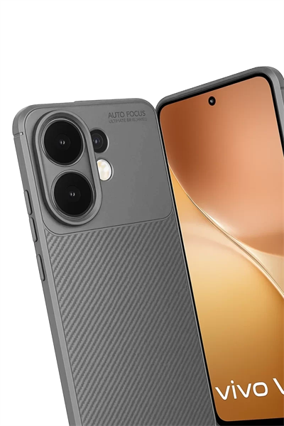 Vivo V60 5G Auto Focus Karbon Kapak - Gri