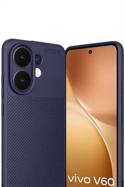 Vivo V60 5G Auto Focus Karbon Kapak - Lacivert