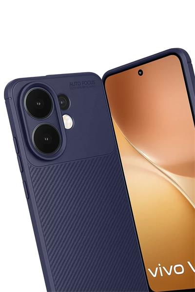 Vivo V60 5G Auto Focus Karbon Kapak - Lacivert