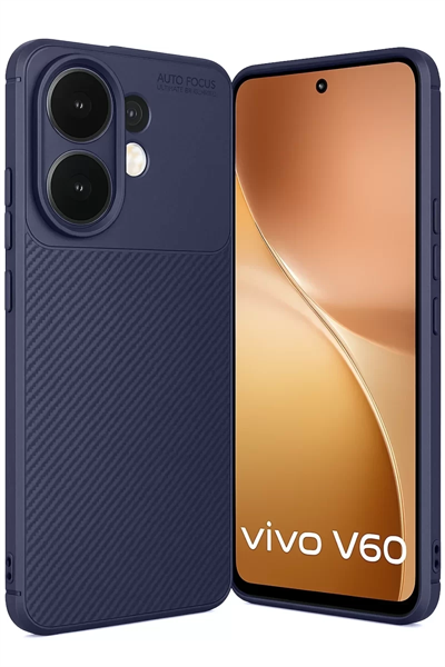 Vivo V60 5G Auto Focus Karbon Kapak - Lacivert