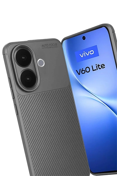 Vivo V60 Lite Auto Focus Karbon Kapak - Gri