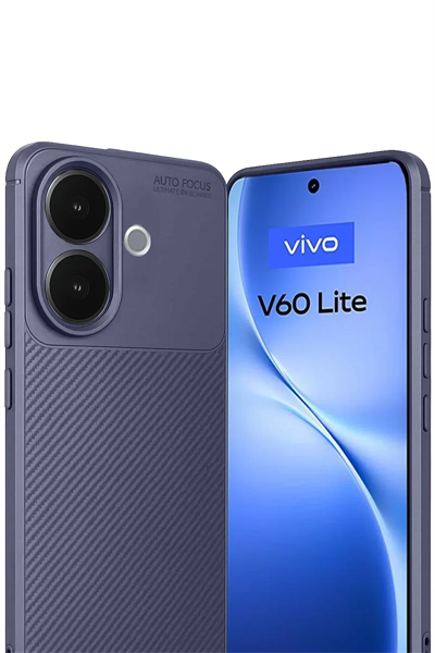 Vivo V60 Lite Auto Focus Karbon Kapak - Lacivert