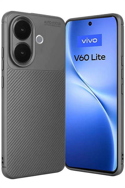 Vivo V60 Lite Auto Focus Karbon Kapak - Gri