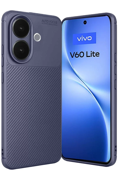 Vivo V60 Lite Auto Focus Karbon Kapak - Lacivert